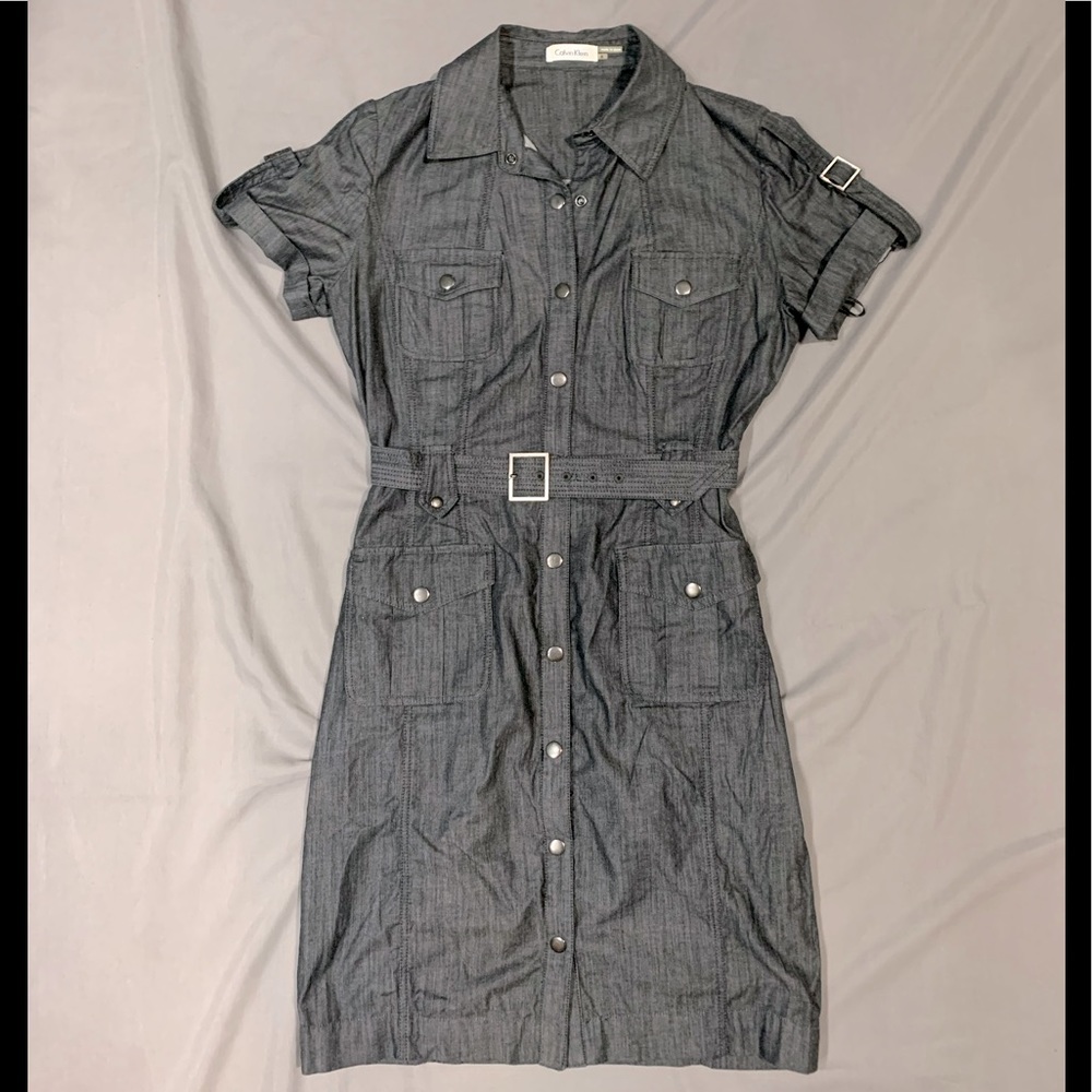 Calvin Klein grey midi dress